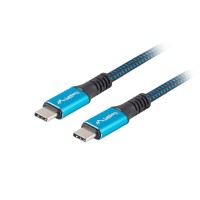 Кабел/преходник Lanberg USB-C(M) -> USB-C (M) 4.0 cable 0.5m 100W 8K 30Hz Black-Blue
